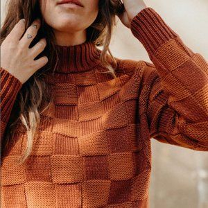 Curator SF Checkerboard Sweater Brick - S/M